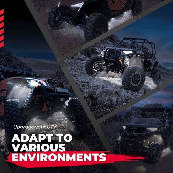 Kemimoto UTV Bed Lights / Cargo Cab Lights - 8 PCs