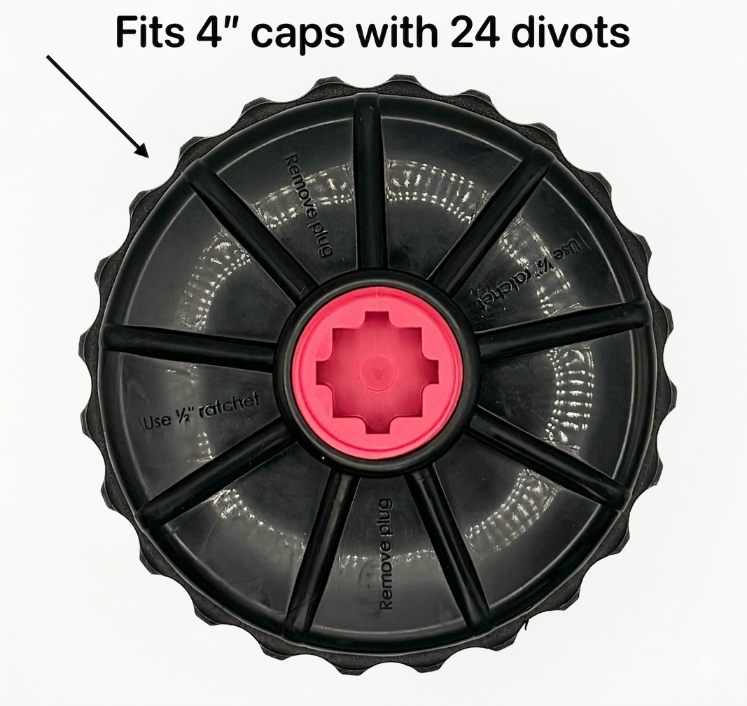 Grip Tyte Wrench for 24 Divot Caps (Sunoco, Bucees, RJ Utility Jug Caps)