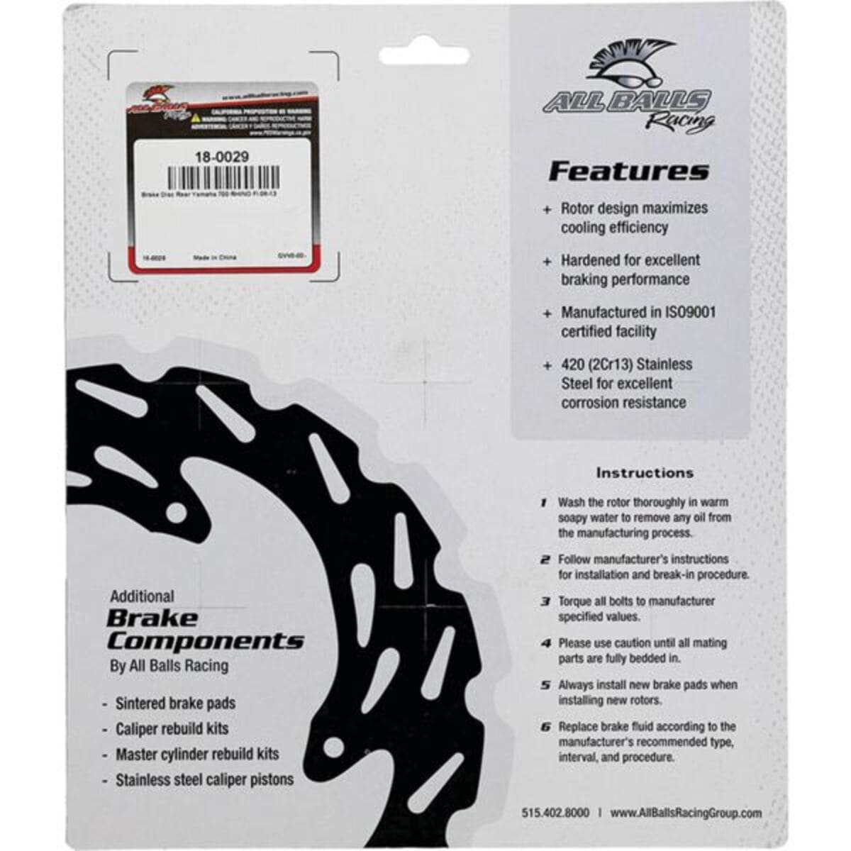 All Balls Racing '08-'13 Yamaha Rhino 700 Brake Rotor