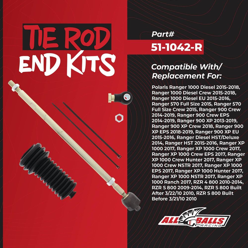 All Balls Racing Polaris Ranger Crew XP 900 Right Tie Rod End Kit