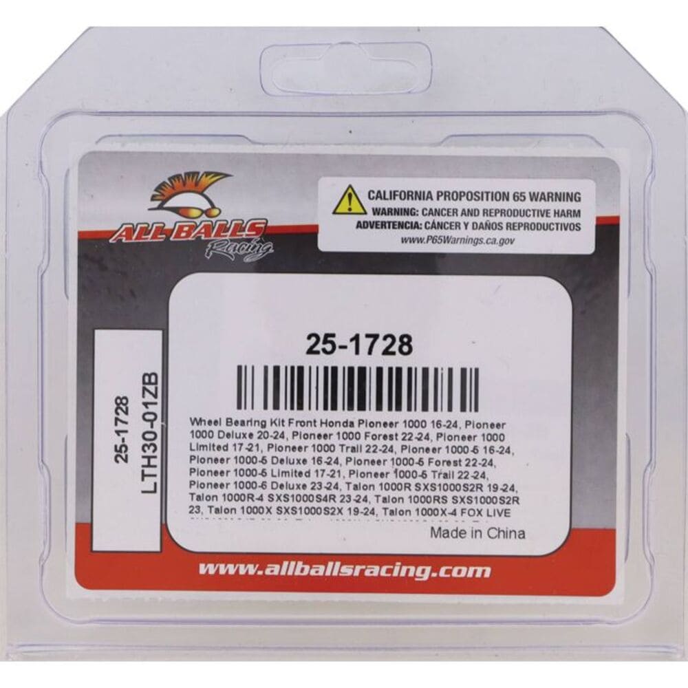 All Balls Racing '16-'25 Honda Pioneer 1000 Front Wheel Bearing Kit