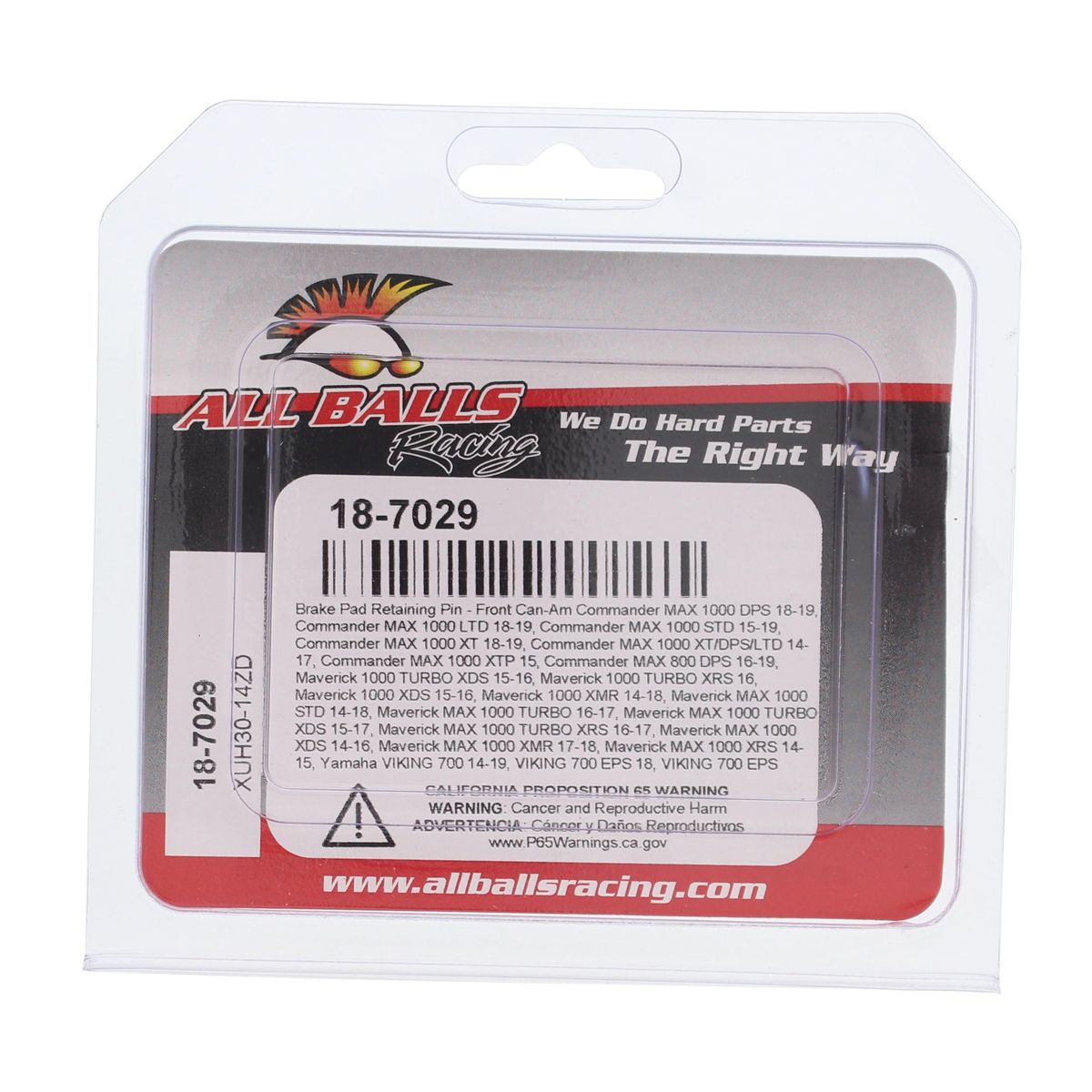 All Balls Racing '19-'20 Can-Am Commander 1000R DPS Front Brake Pad Retaining Pin