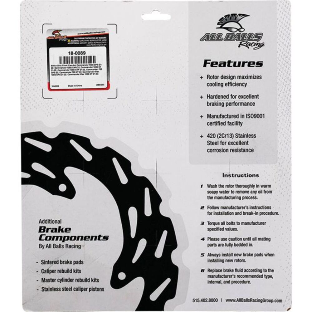 All Balls Racing '21-'25 Can-Am Commander 1000R DPS Brake Rotor