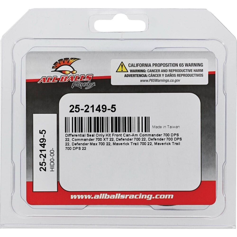 All Balls Racing '22-'25 Can-Am Commander 700 XT Front Differential Seal Kit