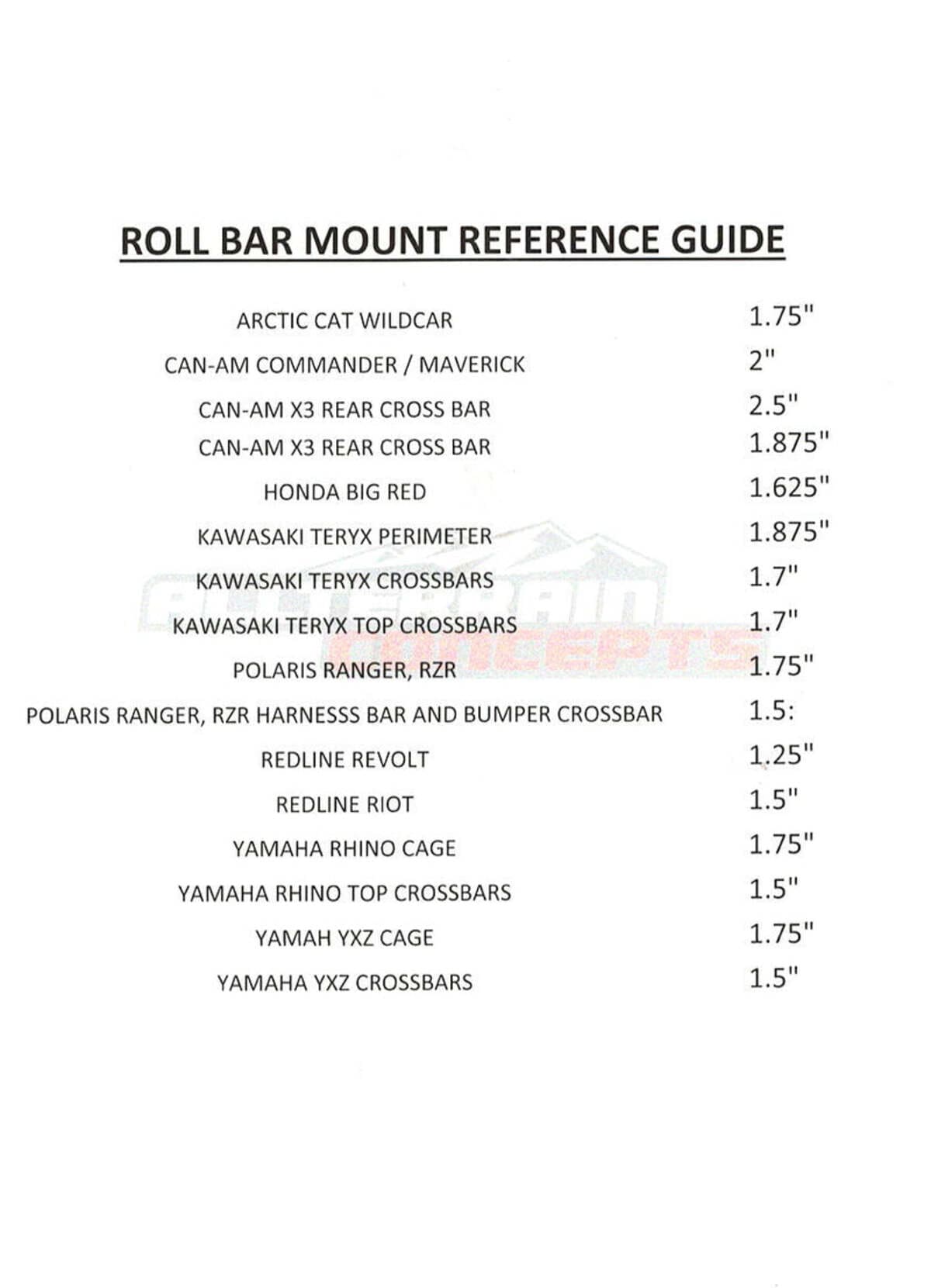All Terrain Concepts Universal UTV Light Bar Bracket - Pair