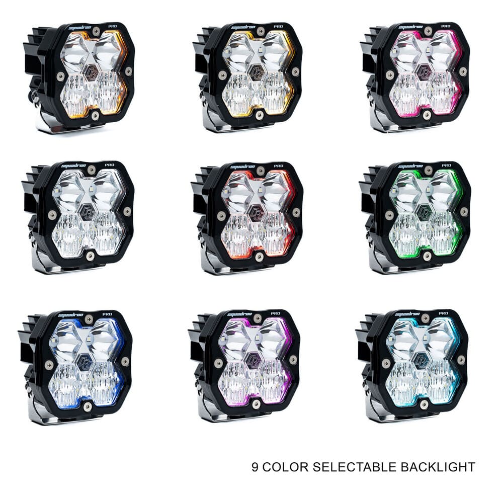 Baja Designs Squadron-R 2.0 Pro Black Universal Auxiliary LED Pod Light - Pair
