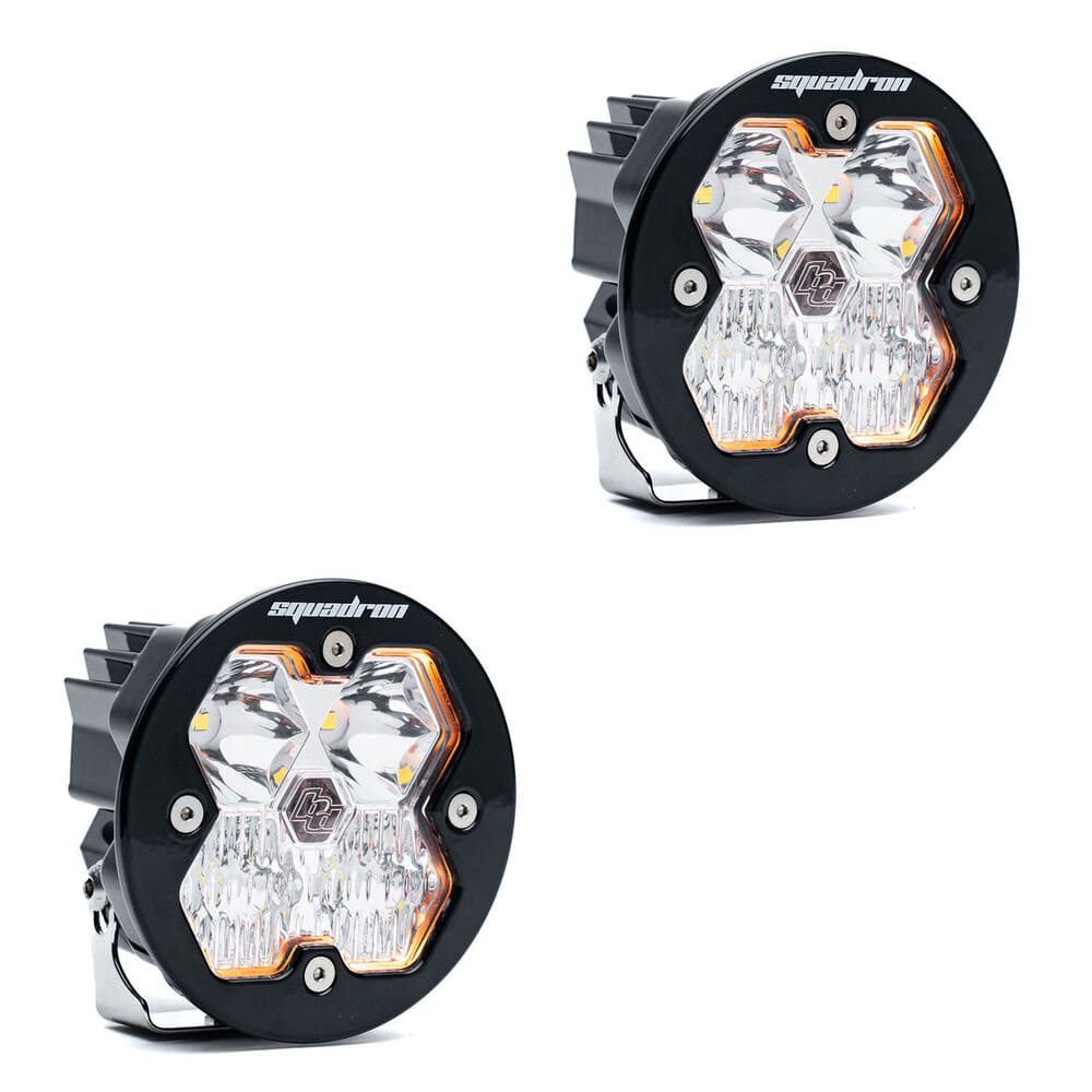 Baja Designs Squadron-R 2.0 Sport Black Auxiliary Universal LED Pod Light - Pair