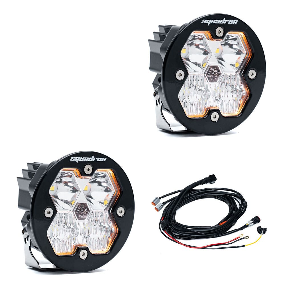Baja Designs Squadron-R 2.0 Sport Black Auxiliary Universal LED Pod Light - Pair