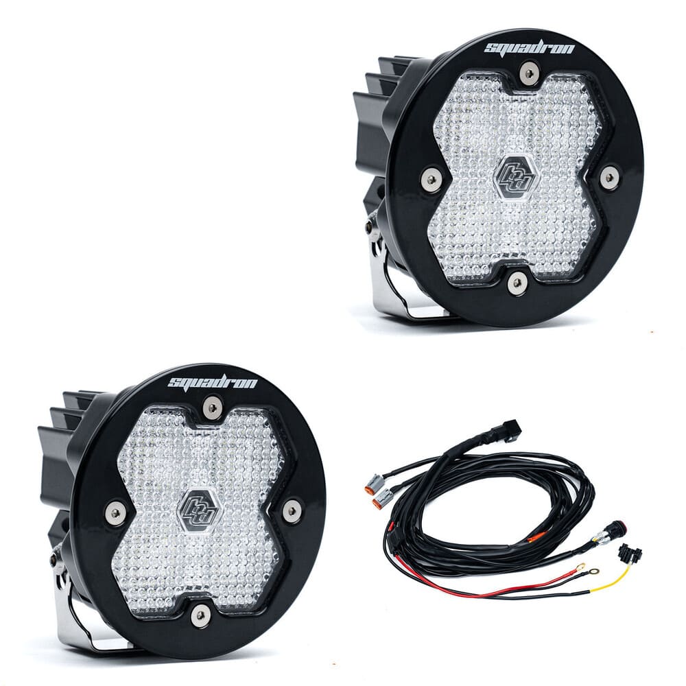 Baja Designs Squadron-R 2.0 Sport Black Auxiliary Universal LED Pod Light - Pair