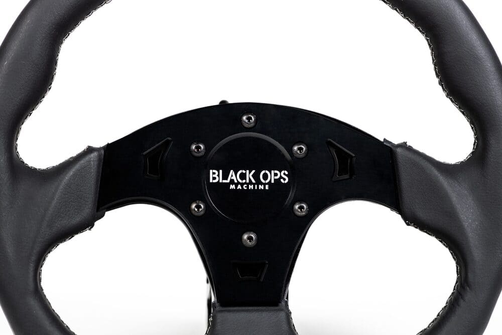 Black Ops Machine D-shaped Leather Steering Wheel