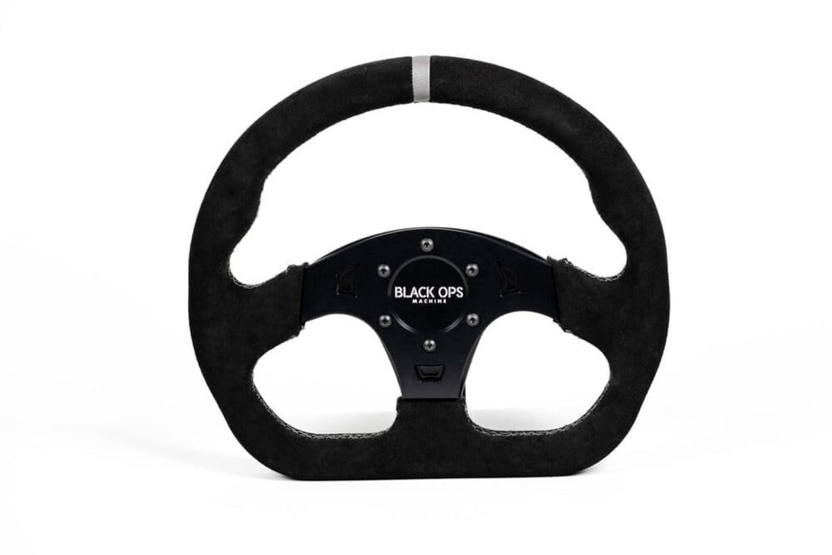Black Ops Machine D-shaped Suede Steering Wheel