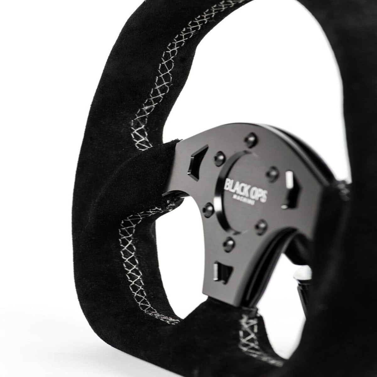 Black Ops Machine D-shaped Suede Steering Wheel