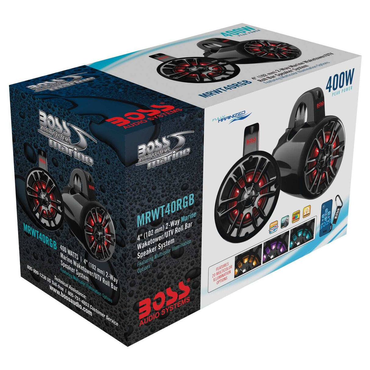 Boss Audio 4" Marine 2 Way 400W Waketower - Sold in Pairs