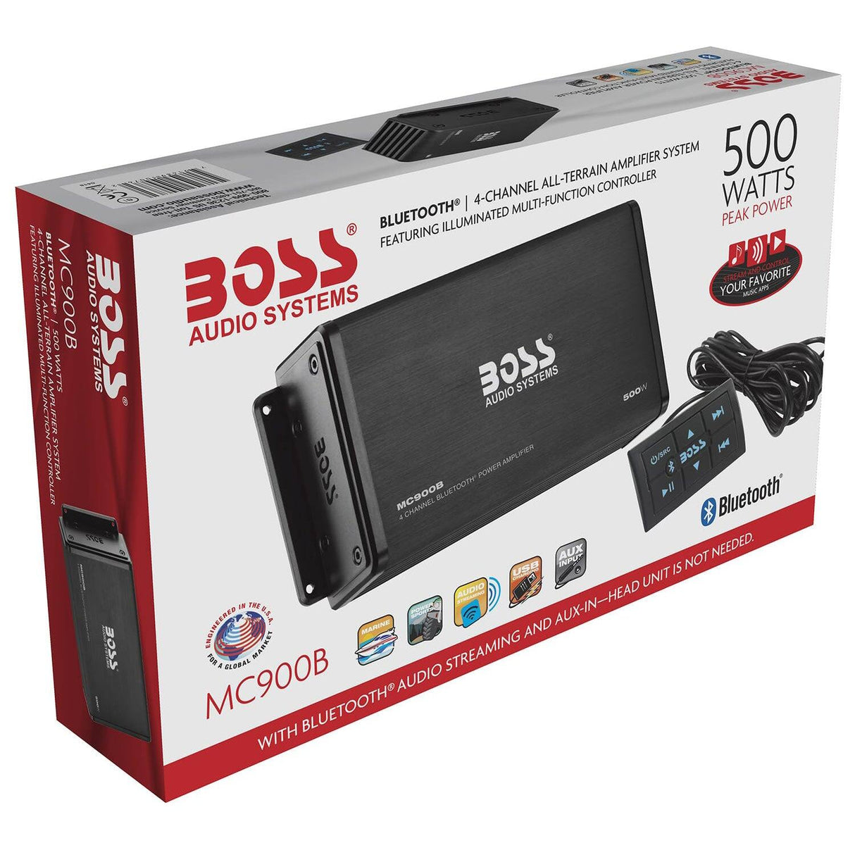 Boss Audio 500W High Output 4 Channel Amplifier Full Range Class A/B