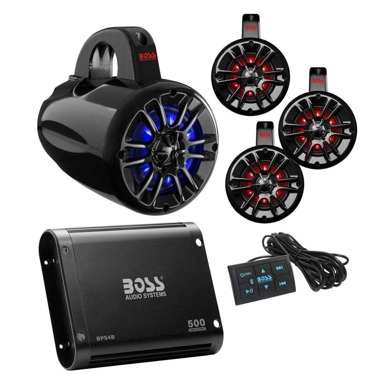 Boss Audio Universal Bluetooth Remote Controlled RGB Audio Kit