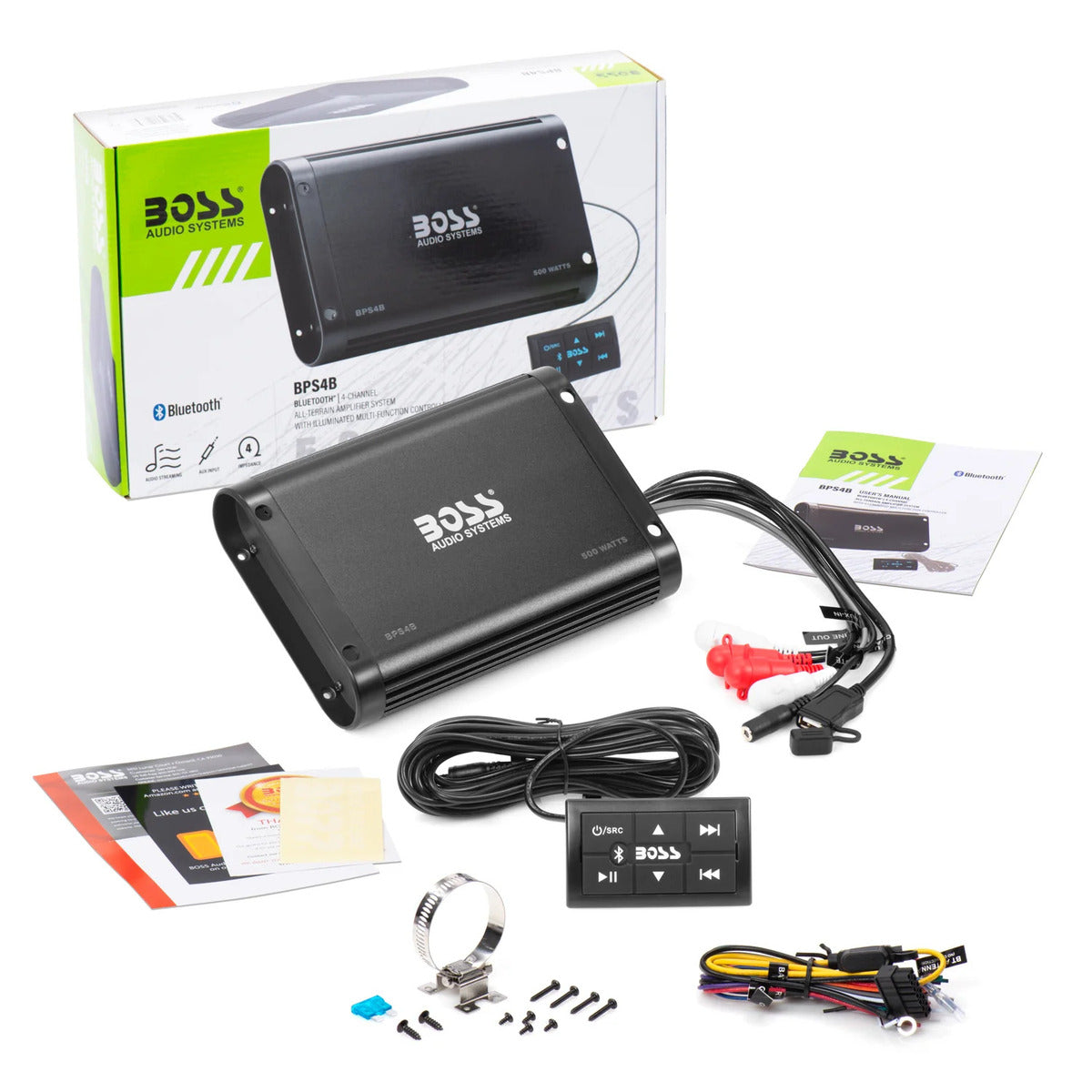 Boss Audio Bluetooth 4CH 500W Amplifier - Bps4B