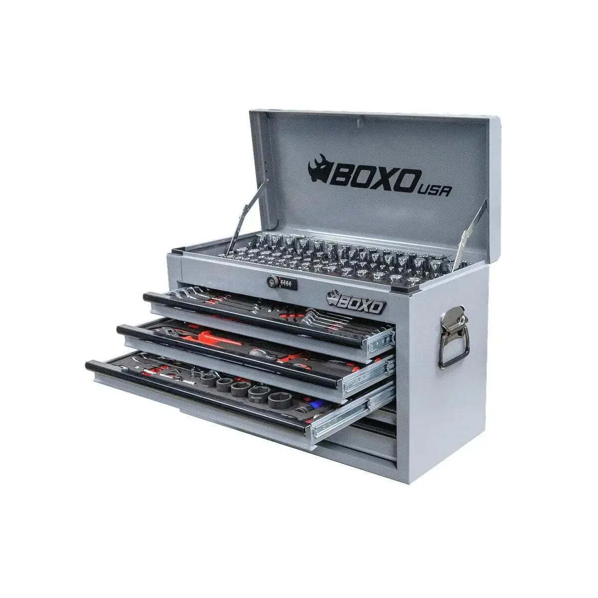 BoxoUSA Metric and SAE UTV 190-Piece Tool Set w/ 5 Drawer Hand Carry Tool Box