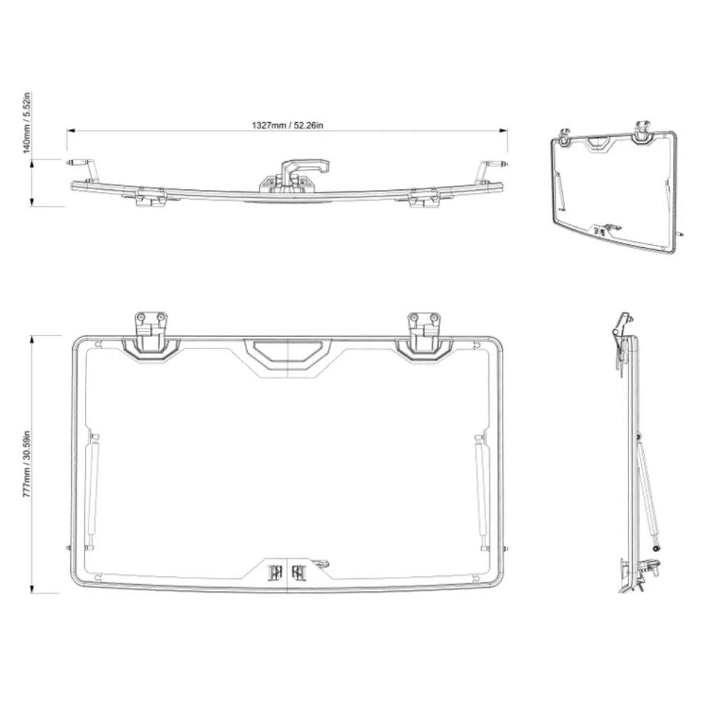 BRP '18-'27 Can-Am Defender Flip Glass Windshield