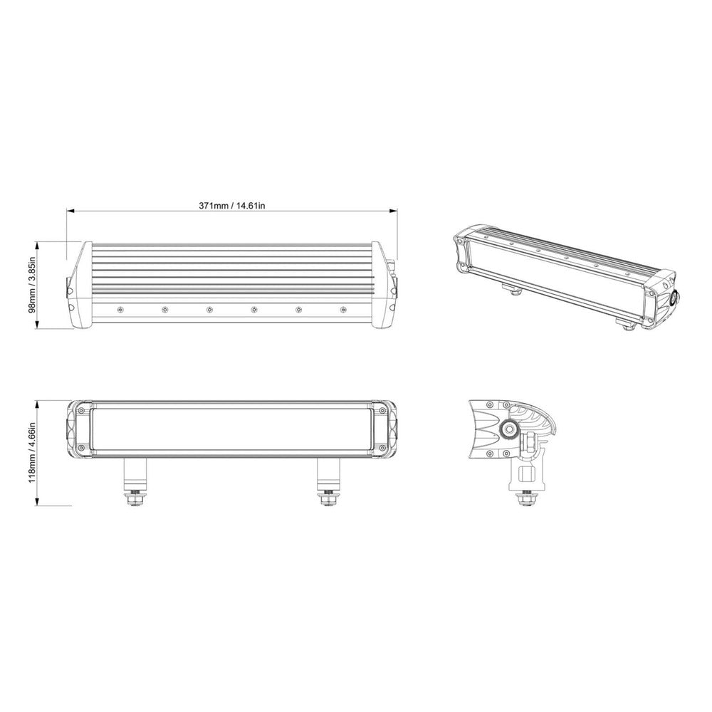 BRP Can-Am 15"/ 38 cm Double Stacked LED Light Bar - 90 W