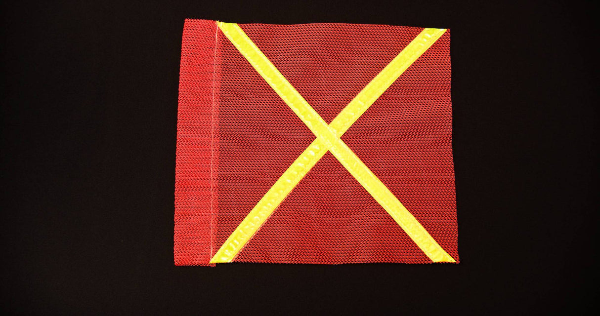 Buggy Whip Inc 10"X12" Florescent Orange Industrial Flag W/Yellow Reflective X