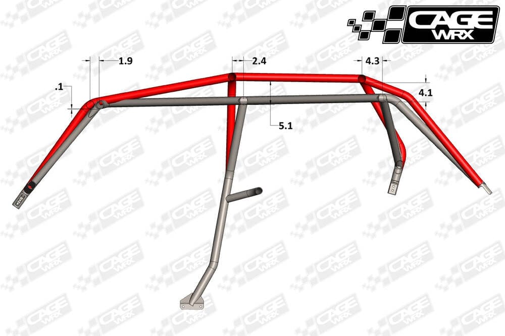 CageWRX '14-'18 Polaris RZR XP4 1000 Baja Spec Roll Cage Kit
