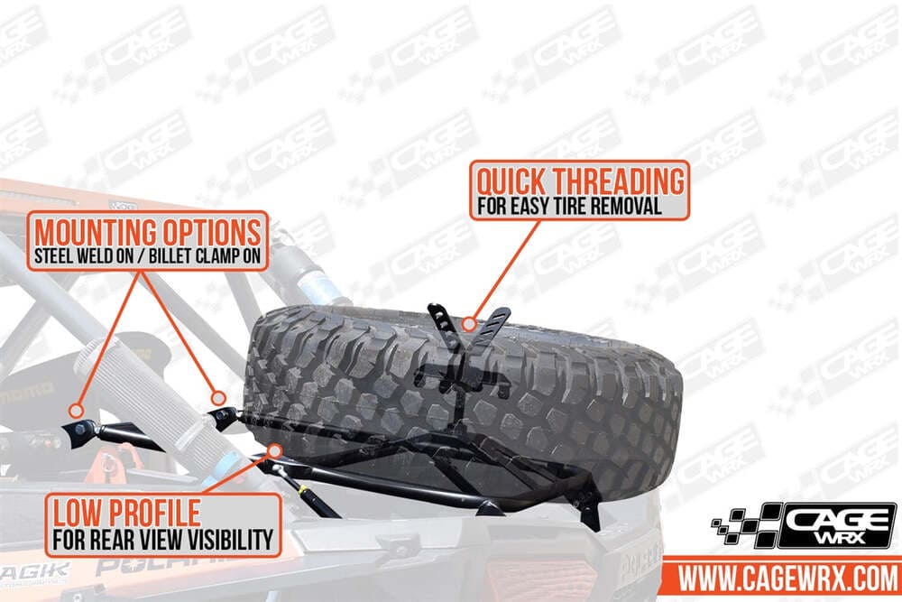 CageWRX '14-'23 Polaris RZR XP 1000 Spare Tire Carrier - Standard