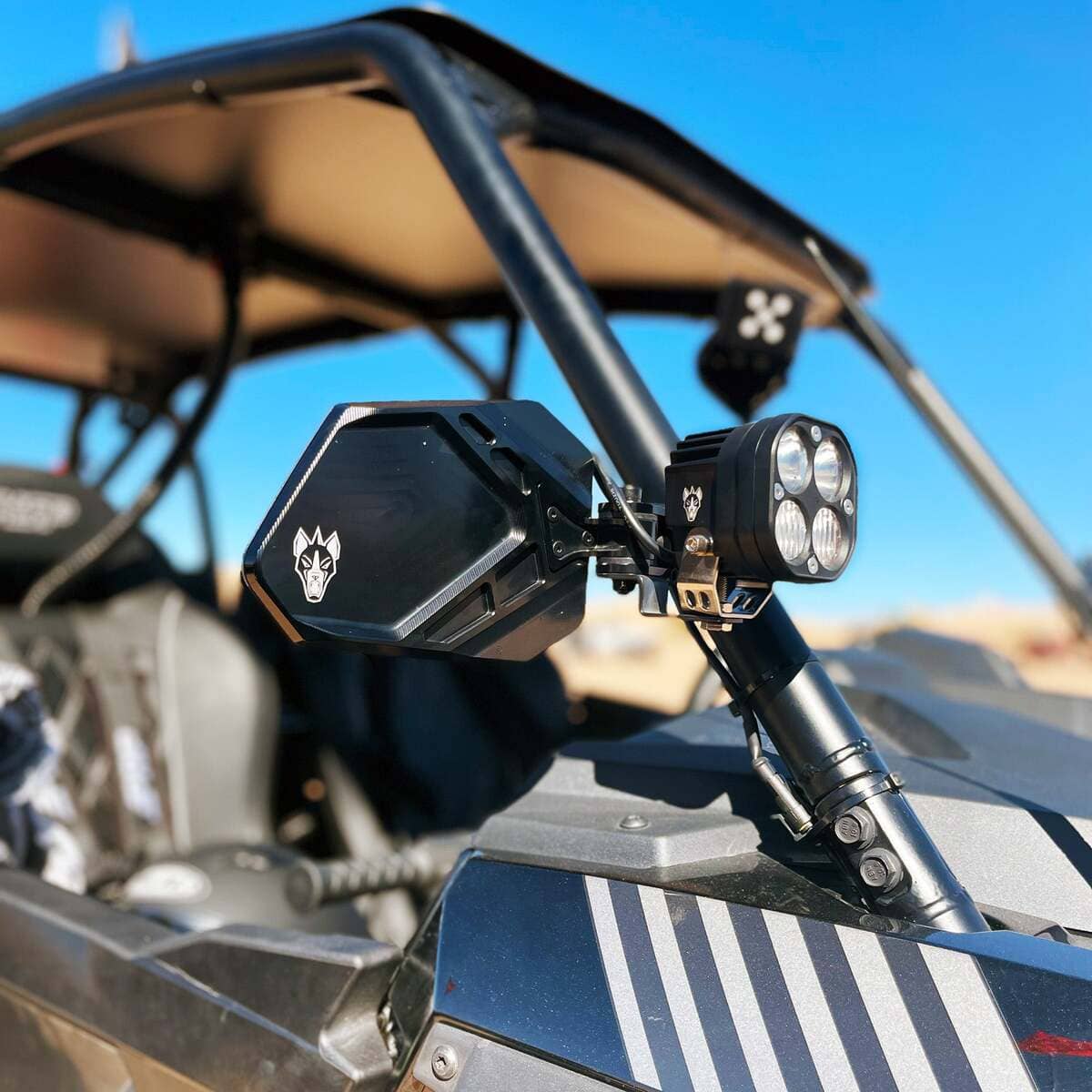 Chupacabra Offroad Cuero Pro Mirror Light Combo in Black