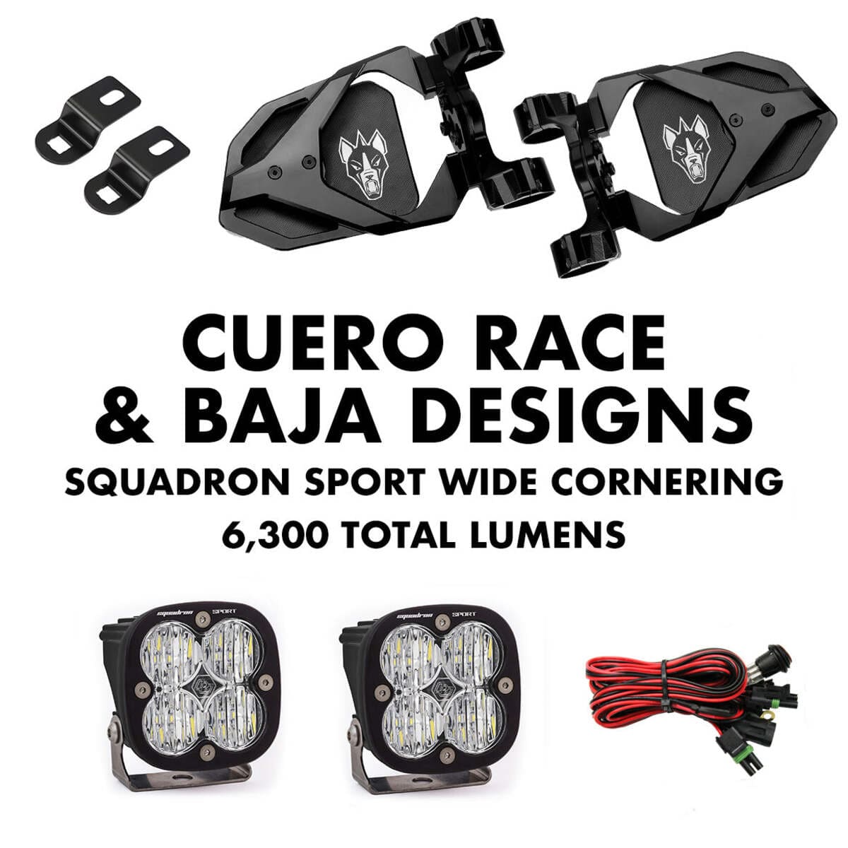 Chupacabra Offroad Cuero Race Mirror Light Combo in Black