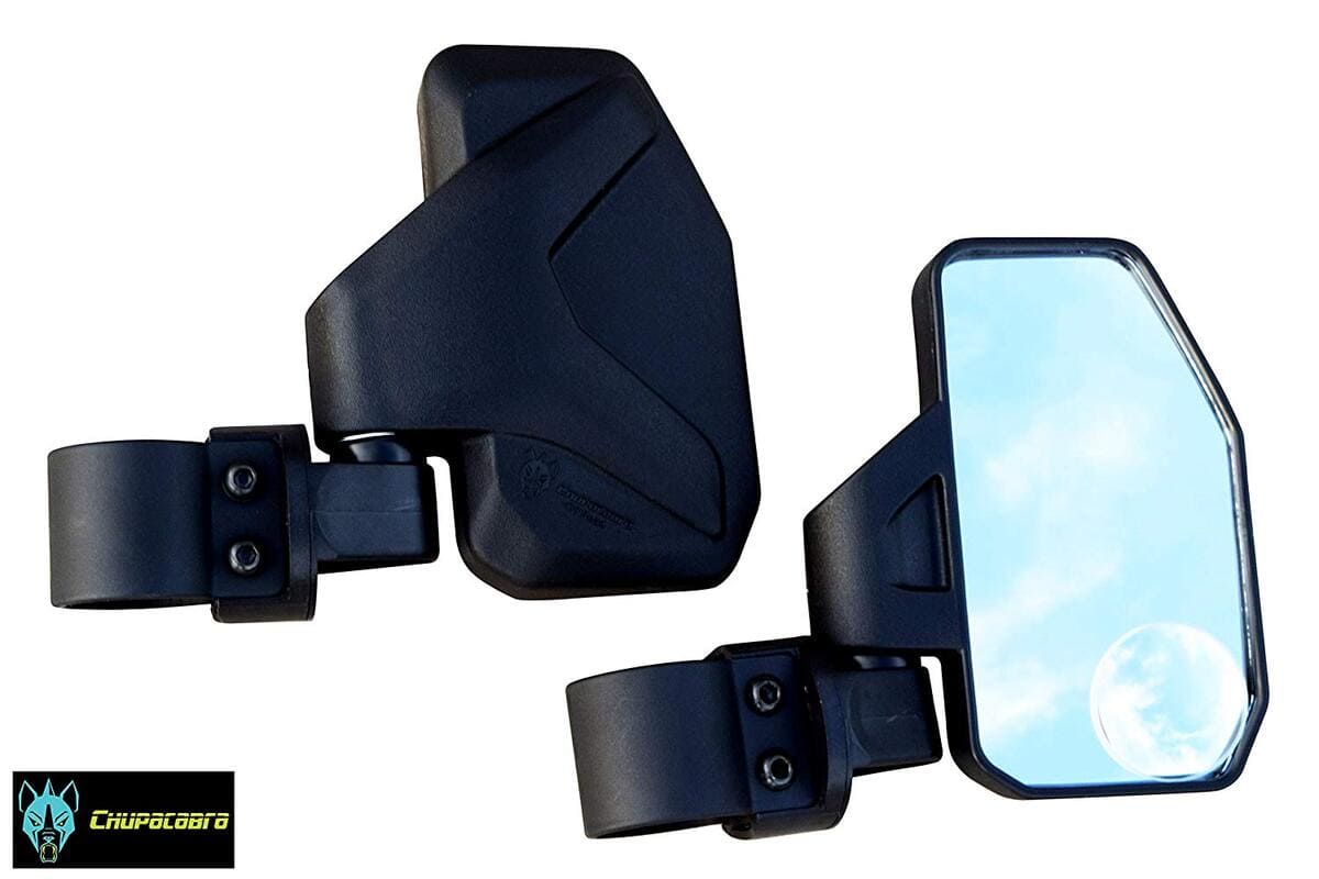 Chupacabra Offroad Rear View/Side Mirror for UTV with Spot Mirror - Right & Left Pair for 1.6" - 2"