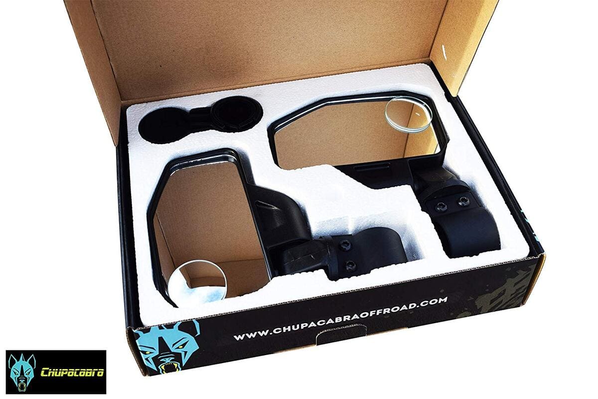 Chupacabra Offroad Rear View/Side Mirror for UTV with Spot Mirror - Right & Left Pair for 1.6" - 2"