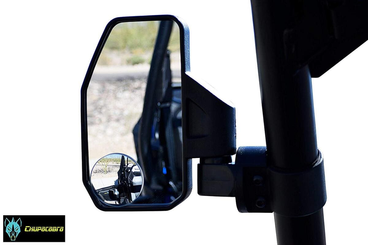 Chupacabra Offroad Rear View/Side Mirror for UTV with Spot Mirror - Right & Left Pair for 1.6" - 2"