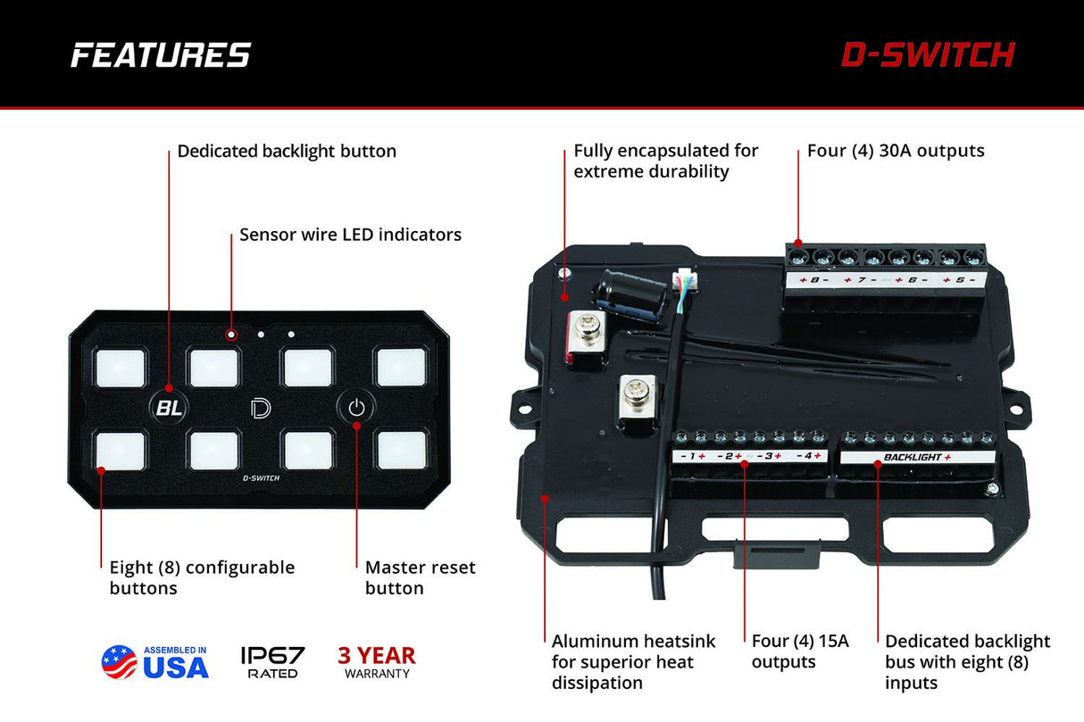 Diode Dynamics D-Switch 8-Channel Switch Panel