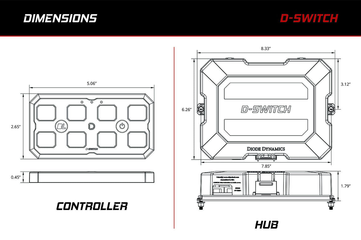 Diode Dynamics D-Switch 8-Channel Switch Panel