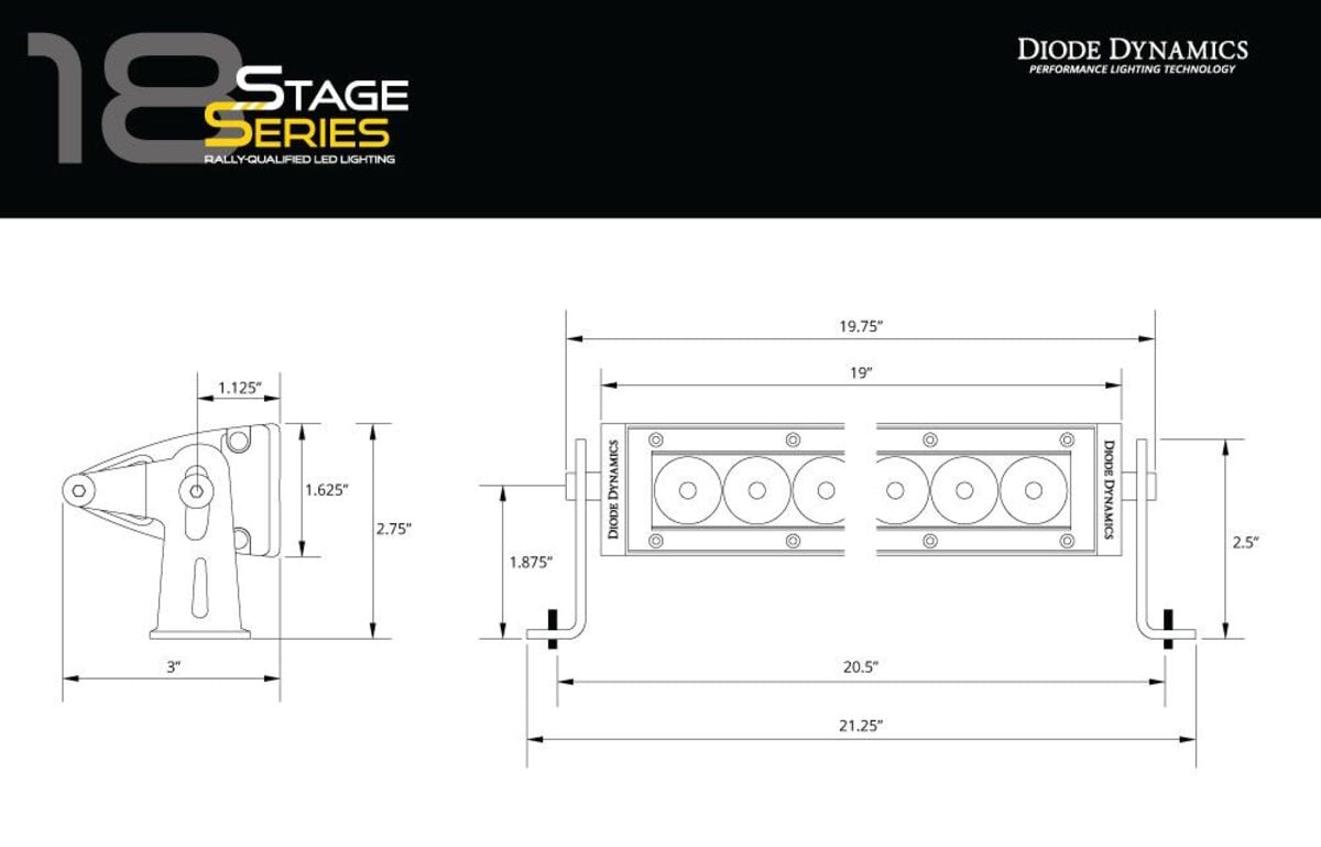 Diode Dynamics Stage Series 18” White Light Bar