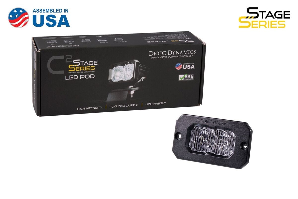 Diode Dynamics Stage Series 2" SAE White Sport Flush Mount LED Pod - One