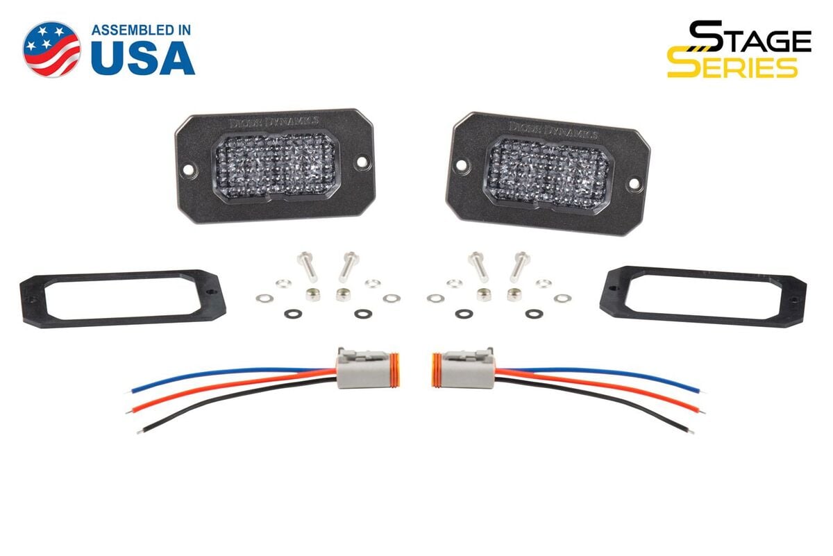 Diode Dynamics Stage Series 2” SAE White Sport Flush Mount LED Pod - Pair