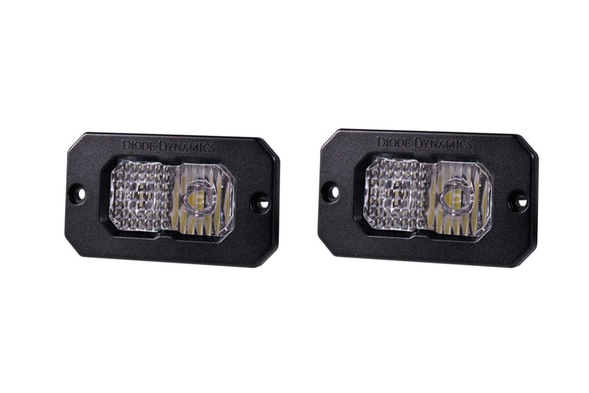 Diode Dynamics Stage Series 2” SAE White Sport Flush Mount LED Pod - Pair
