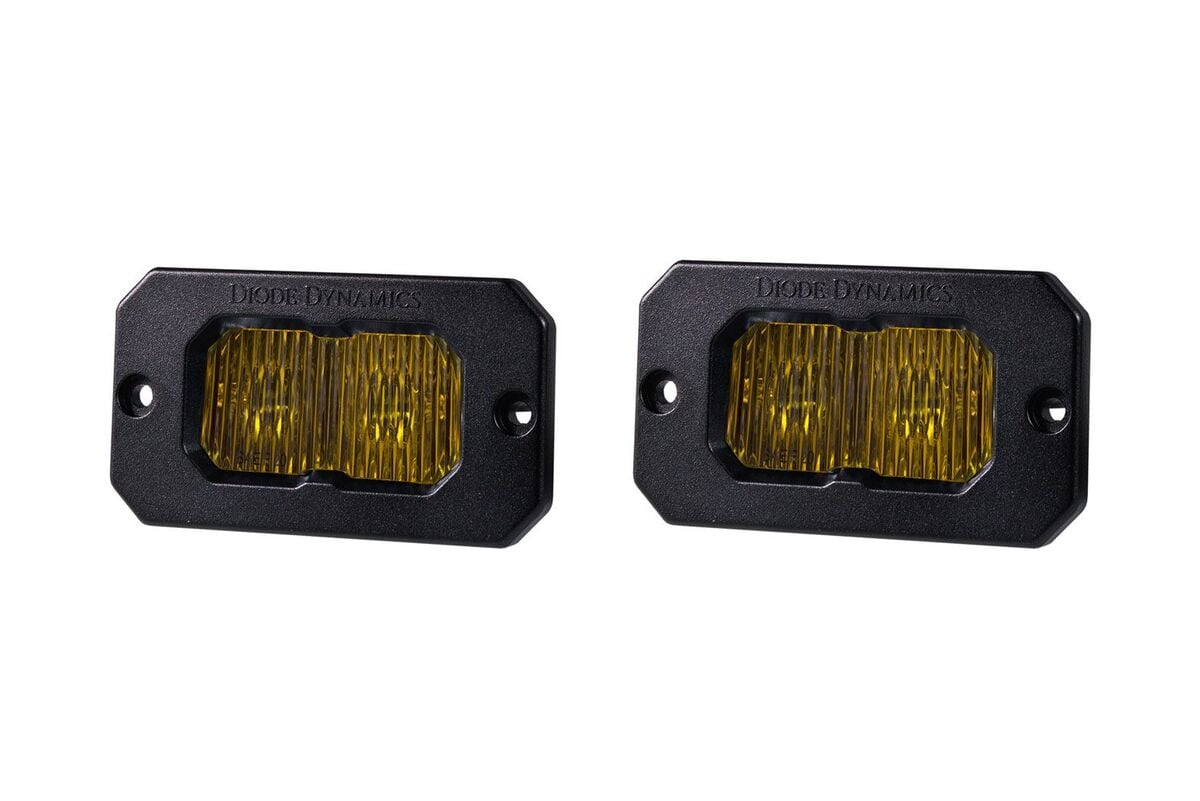 Diode Dynamics Stage Series 2” SAE Yellow Pro Flush Mount LED Pod - Pair