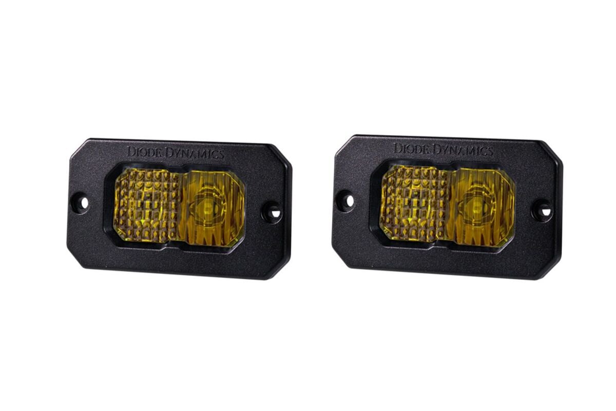 Diode Dynamics Stage Series 2” SAE Yellow Pro Flush Mount LED Pod - Pair