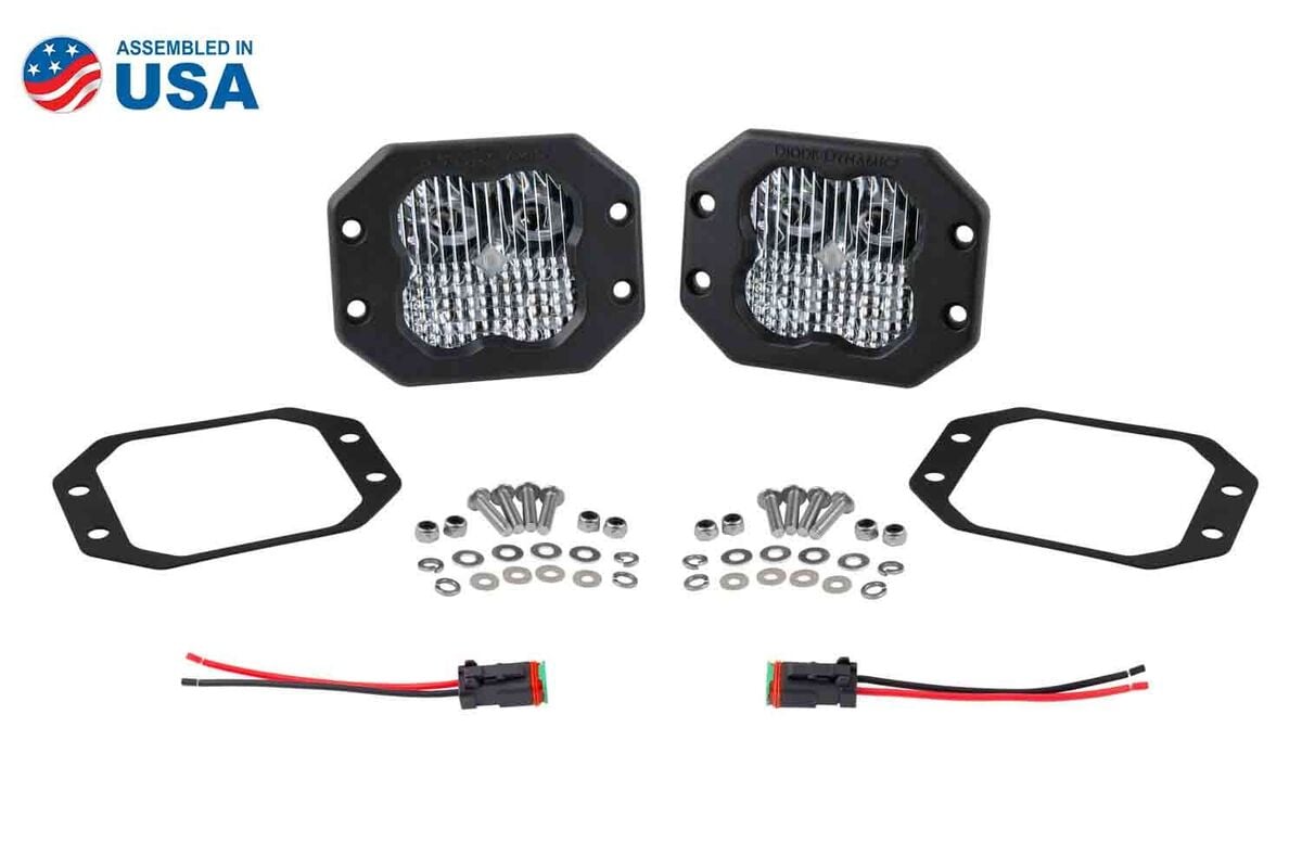 Diode Dynamics Stage Series 3” SAE/DOT White Pro Flush Mount LED Pod - Pair