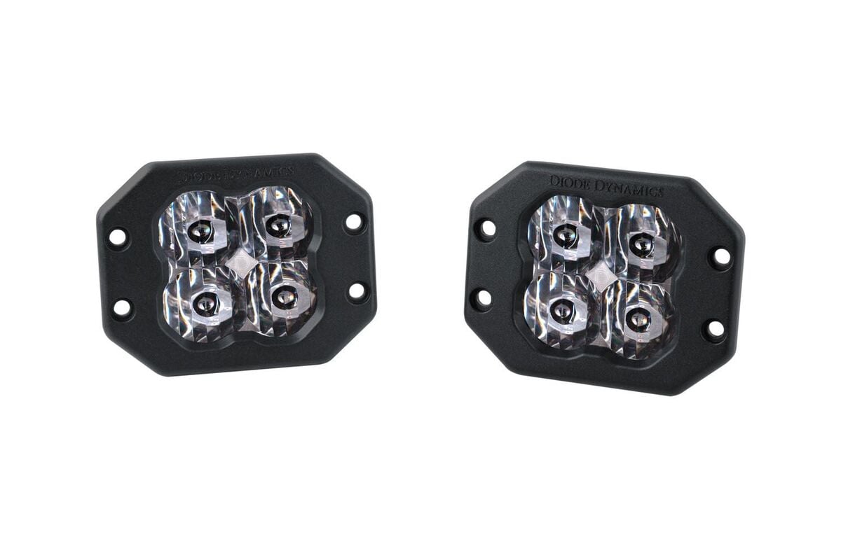 Diode Dynamics Stage Series 3” SAE/DOT White Pro Flush Mount LED Pod - Pair