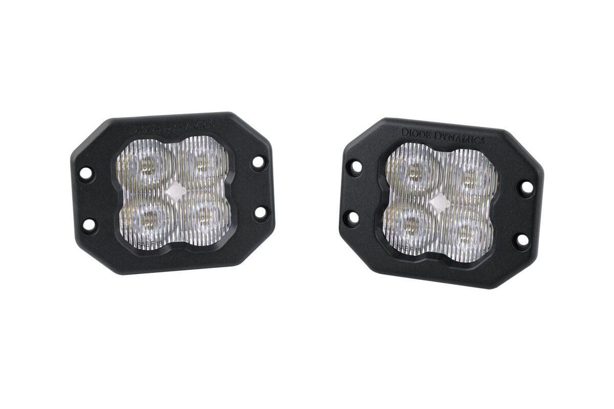 Diode Dynamics Stage Series 3” SAE/DOT White Pro Flush Mount LED Pod - Pair