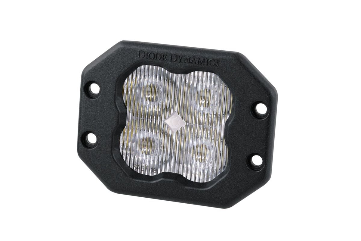Diode Dynamics Stage Series 3” SAE/DOT White Sport Flush Mount LED Pod - Single