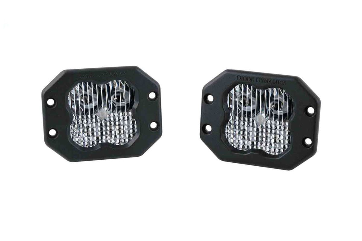 Diode Dynamics Stage Series 3” SAE/DOT White Sport Flush Mount LED Pod - Pair