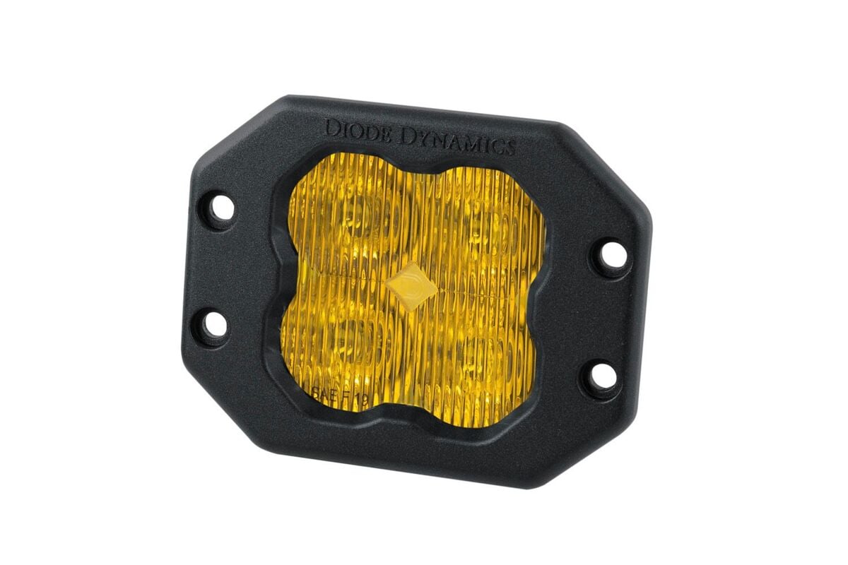 Diode Dynamics Stage Series 3” SAE Yellow Sport Flush Mount LED Pod - Single