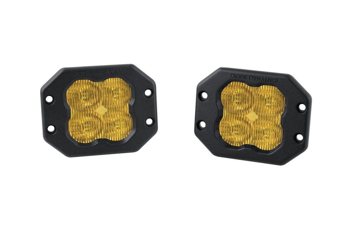 Diode Dynamics Stage Series 3” SAE Yellow Sport Flush Mount LED Pod - Pair