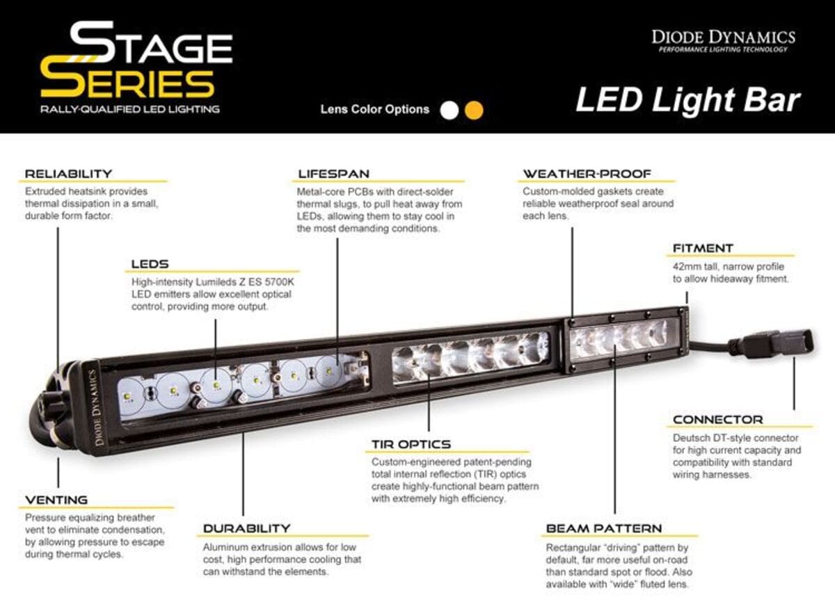 Diode Dynamics Stage Series 6" SAE Amber Classic Light Bar