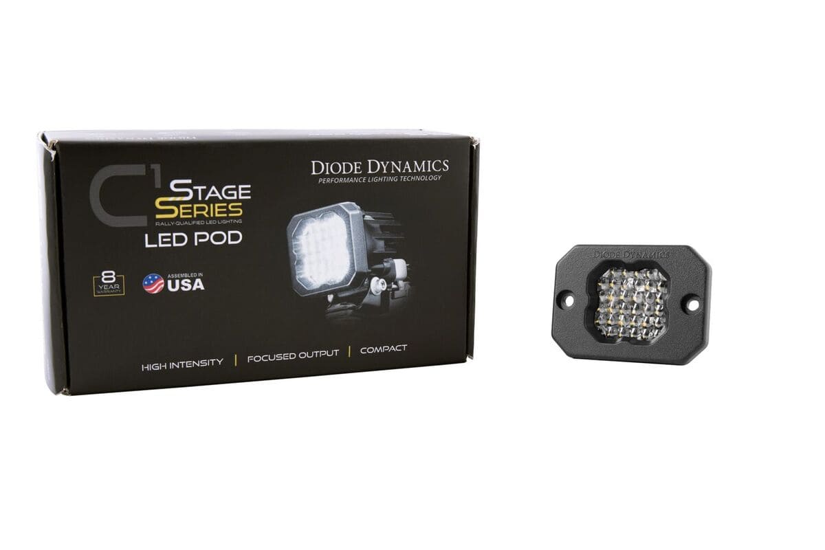 Diode Dynamics Stage Series C1 White Pro Flush Mount LED Pod - One