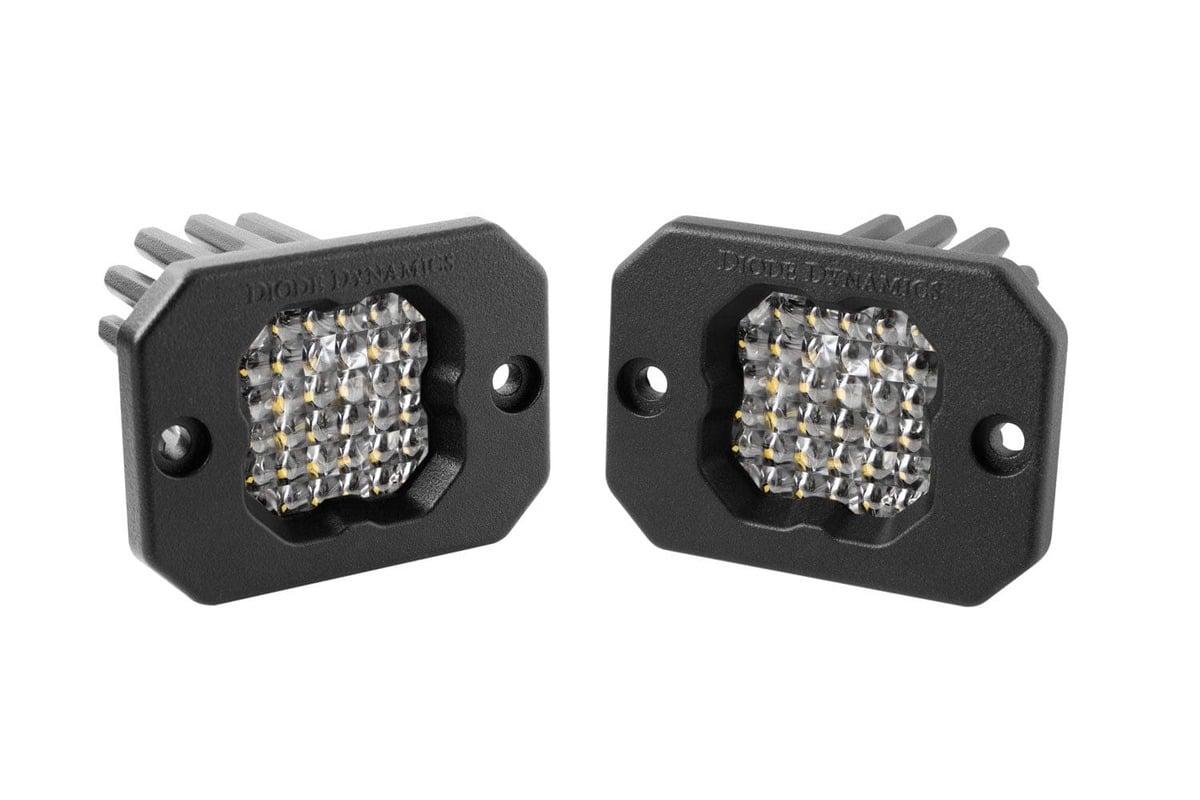 Diode Dynamics Stage Series C1 White Pro Flush Mount LED Pod - Pair