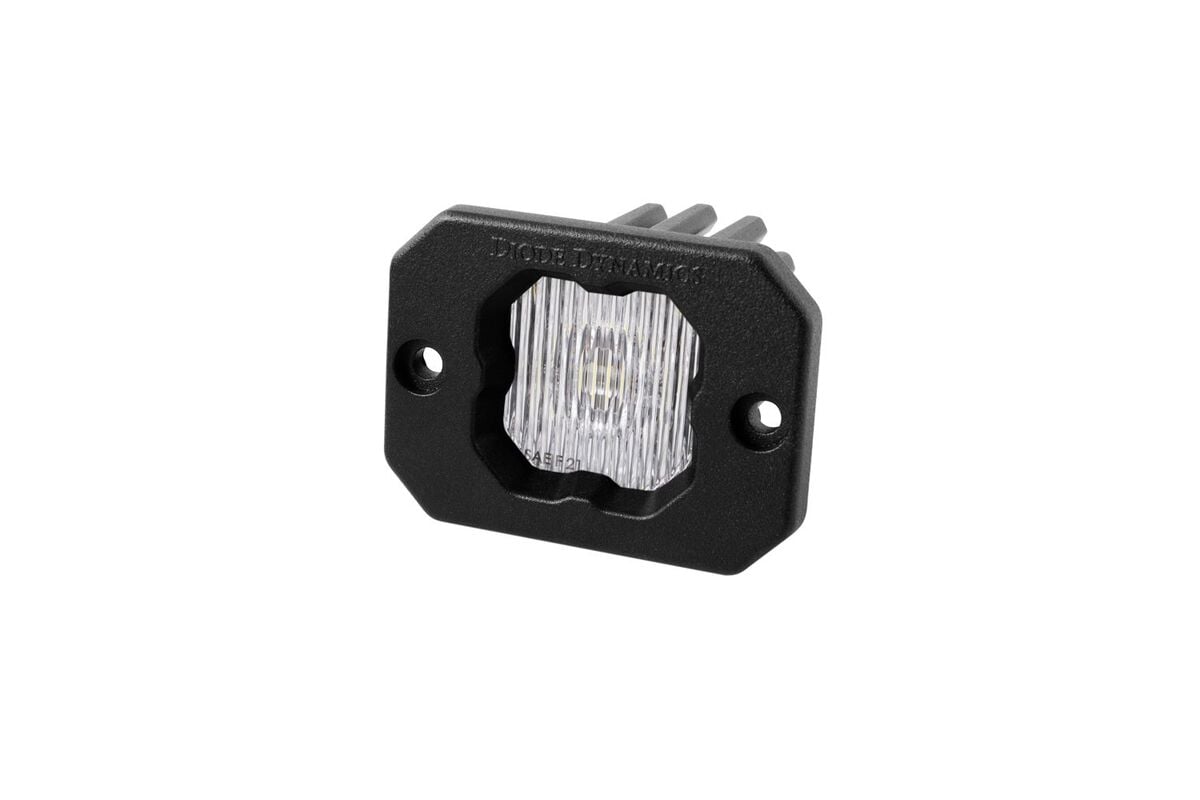 Diode Dynamics Stage Series C1 White SAE Fog Flush Mount LED Pod - One